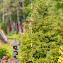 Load image into Gallery viewer, Long Antique Bronze Rain Chain W/ Bells

