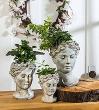 Load image into Gallery viewer, Large Woman Head Planter - 10&quot;H
