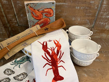Load image into Gallery viewer, Watercolor Crawfish Flour Sack Hand Towel
