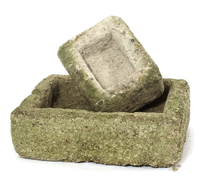 Pot, Aged Rectangular Stone