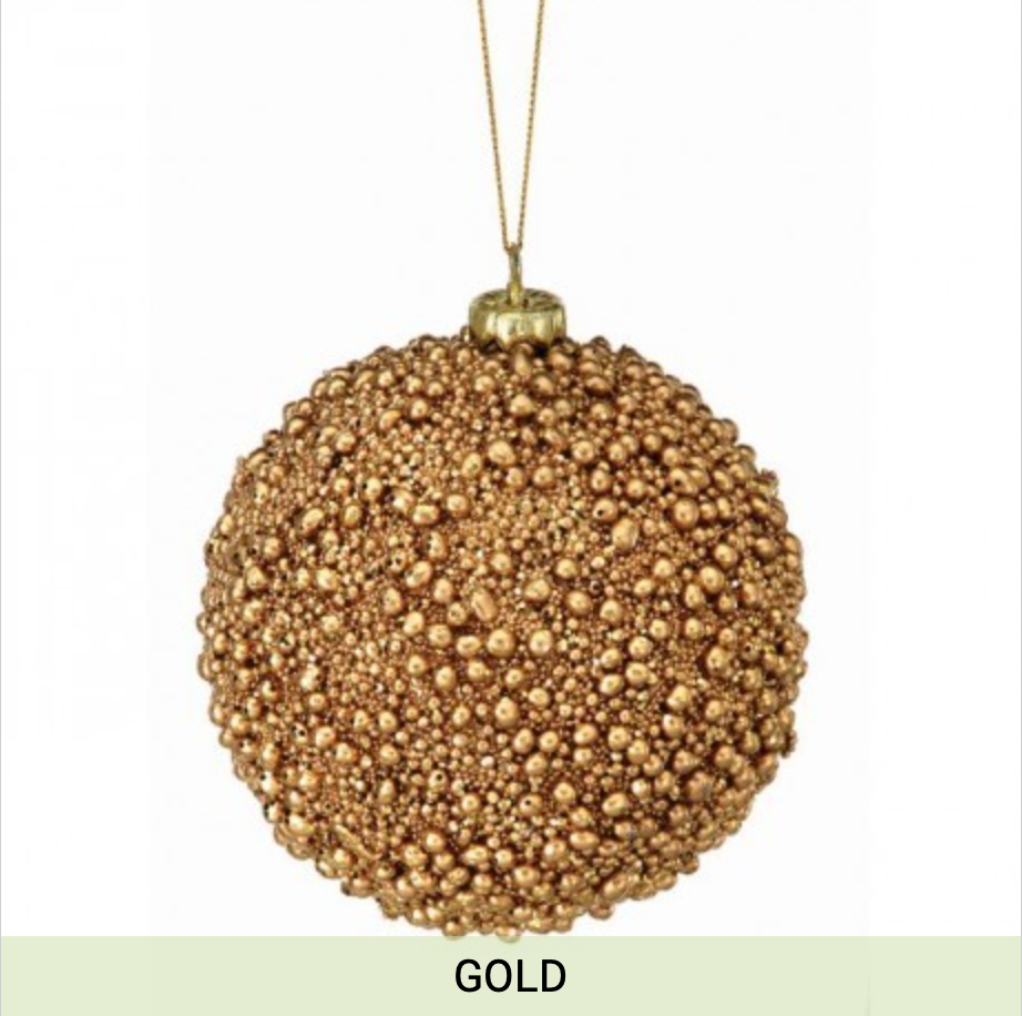Glitter/Metal. Mini Bead Ball Ornament
