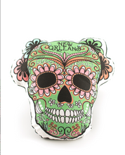 Load image into Gallery viewer, Floral Sugar Skull Pillow
