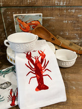 Load image into Gallery viewer, Watercolor Crawfish Flour Sack Hand Towel
