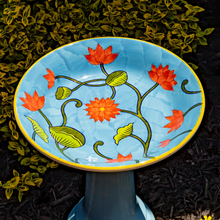 Load image into Gallery viewer, 15&quot; Tall Porcelain Birdbaths
