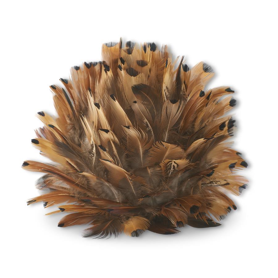 Rust Brown Feather Ball w/ Hanger