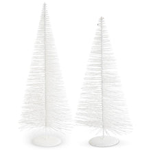 Load image into Gallery viewer, White Glittered Bottle Brush Trees

