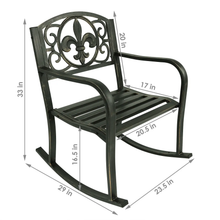 Load image into Gallery viewer, Cast Iron and Steel Patio Rocking Chair
