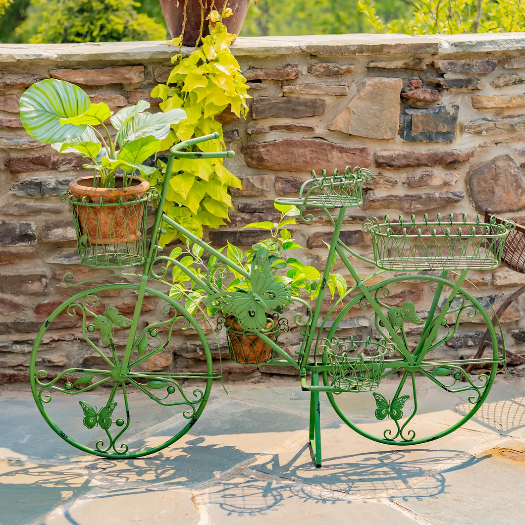 Large Iron Butterfly Bicycle Plant Stand