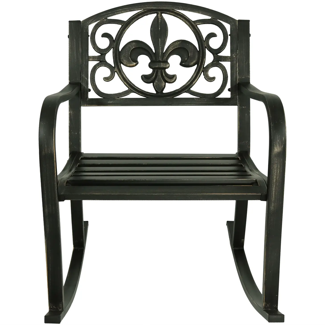 Cast Iron and Steel Patio Rocking Chair