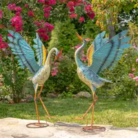 Load image into Gallery viewer, 37.5&quot; Tall Small Iron Dancing Cranes

