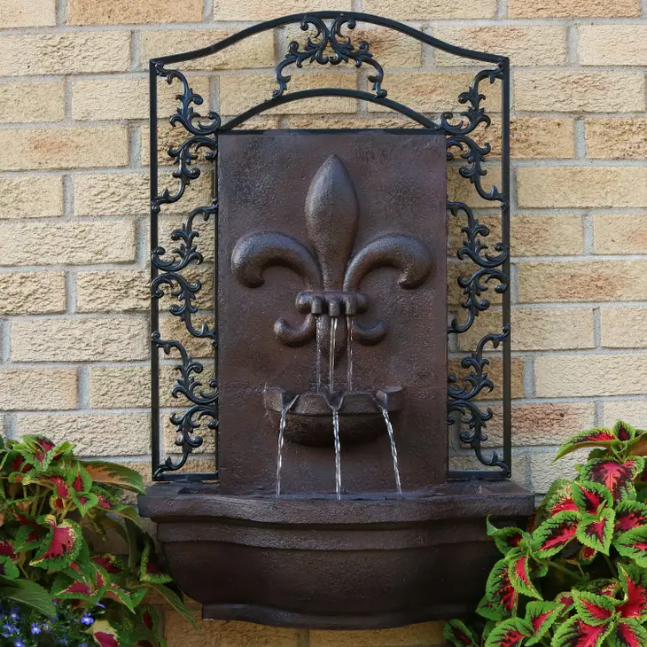 French Lily Outdoor Wall Fountain ND