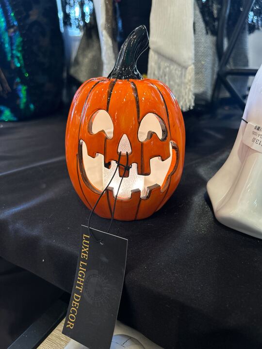 Ceramic Pumpkin w/ Black Stem 6