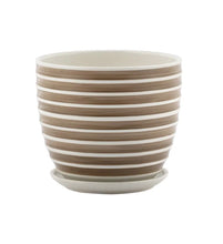 Load image into Gallery viewer, Striped Pot W/ Saucer
