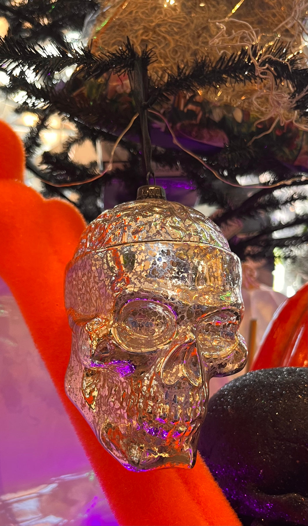 Glass Skull Ornament