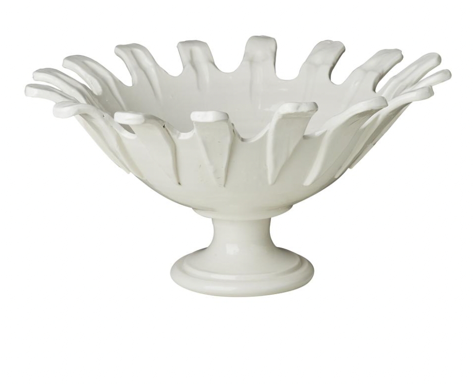 Footed Bowl W/ Applied Petals