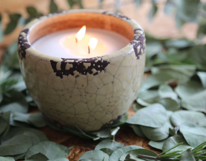 Mosquito Repellent Ceramic Garden Candle, Ivory