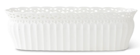 Ceramic Jardiniere W/ Ornate Rim
