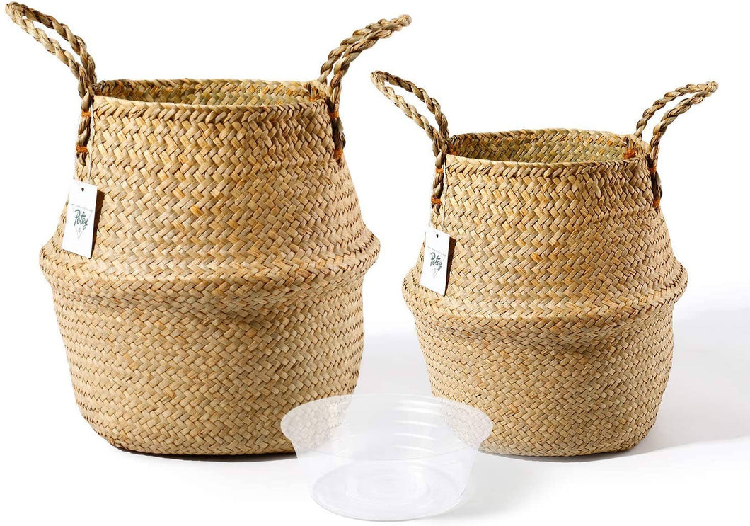 Brown Seagrass Plant Basket