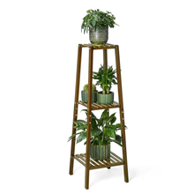 Load image into Gallery viewer, Bamboo Tall Plant Stand, 3 Tier
