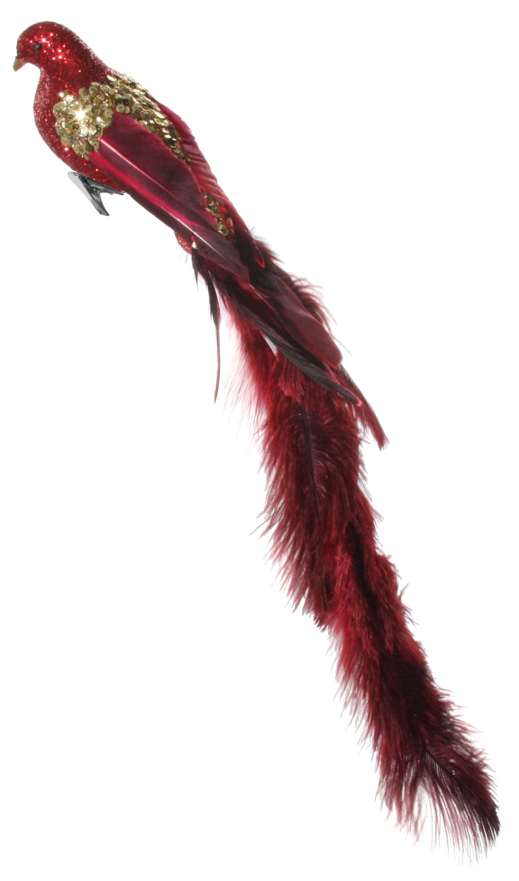 Feather Glitter Bird, Sequin W/ Tail
