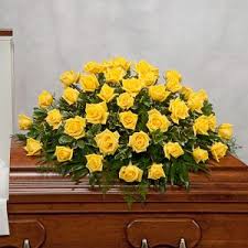 Yellow Rose Casket Cover